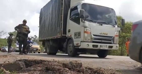 Hundimientos sobre la vía Panamericana