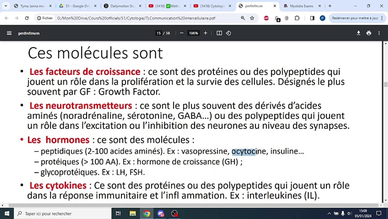 COMMUNICATION INTERCELLULAIRE PART 1