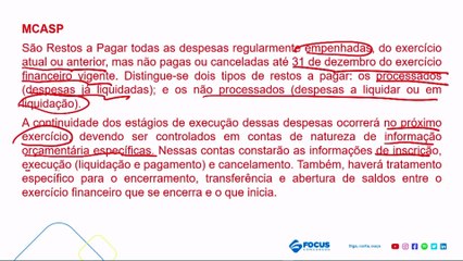 Aula 29 Restos a Pagar Parte I - Administração Orçamentária e Financeira