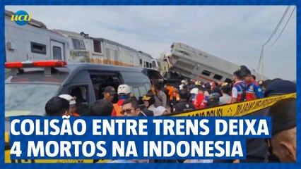 Colisão frontal entre trens na Indonesia
