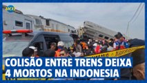 Colisão frontal entre trens na Indonesia