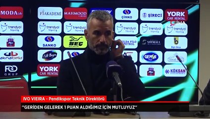 下载视频: Pendikspor teknik direktörü Ivo Vieira: Geriden gelerek 1 puan aldığımız için mutluyuz