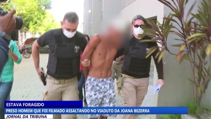 Preso homem que foi filmado assaltando no viaduto da Joana Bezerra