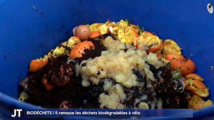 BIODÉCHETS / Il ramasse les déchets biodégradables à vélo