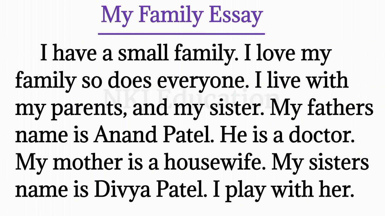 My Family Nibandh in English || My Family Essay || My Family Essay in English || NKJ Education
