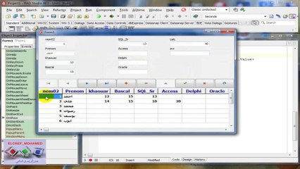 تعلم البرمجة في الدلفي║تصميم جدول  مع حساب المجموع والمعدل-الجزء الثاني-