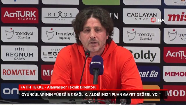 Alanyaspor teknik direktörü Fatih Tekke: 1 puan değerli