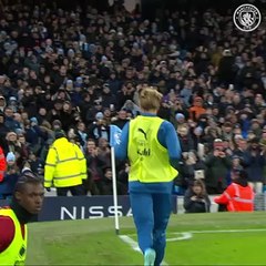 A rousing reception for  Kev's return to the Etihad! 