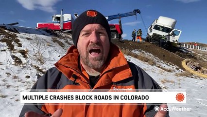 Multiple crashes shut down roads in Colorado