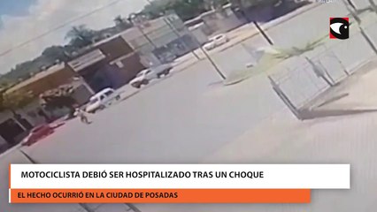 Motociclista debió ser hospitalizado tras un choque