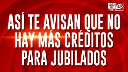 Download Video: Así te avisan que no hay más créditos para jubilados: 