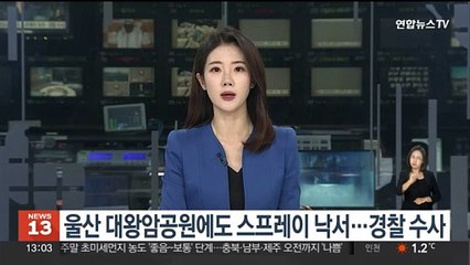 울산 대왕암공원에도 스프레이 낙서…경찰 수사