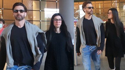 Descargar video: Hrithik Roshan and his Girlfriend Saba Azad Gets Clicked at Mumbai Airport, Netizens Reacts