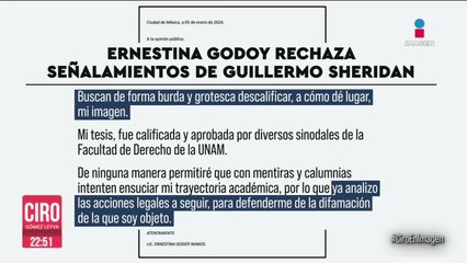 Ernestina Godoy calificó de falsos y absurdos los señalamientos sobre plagio de su tesis de licenciatura
