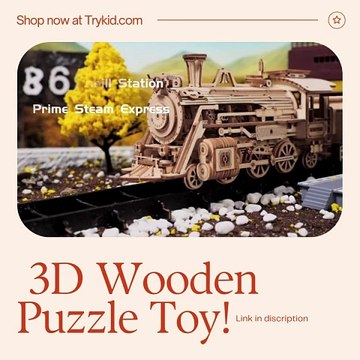 Train Model 3D Wooden Puzzle Toy Assembly Locomotive Model Building Kits for Children Kids Birthday Christmas Gift
