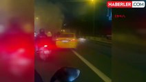 15 Temmuz Şehitler Köprüsü Girişinde Otomobil Yangını