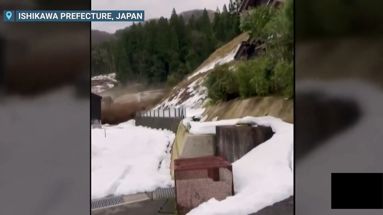 Video shows dramatic landslide during deadly Japanese earthquake