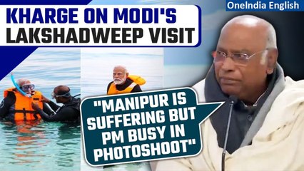 Download Video: Mallikarjun Kharge Takes Jibe at PM Modi's Lakshadweep Visit, Highlights Manipur Violence | Oneindia