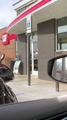 Husky Hangs Out On Motorcycle Car Seat