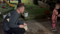 Wee boy gives it his all to settle a score with daddy in Tortilla Slap Challenge