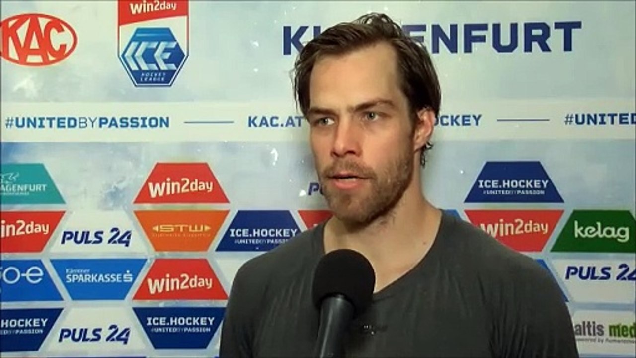 Thomas Hundertpfund (KAC) nach dem Sieg gegen Linz