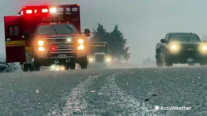 Car wrecks along Interstate 81 in Virginia