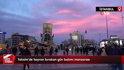Taksim’de hayran bırakan gün batımı manzarası