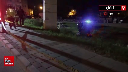 İzmir’de köpeğe çarpan polis aracı şarampole uçtu