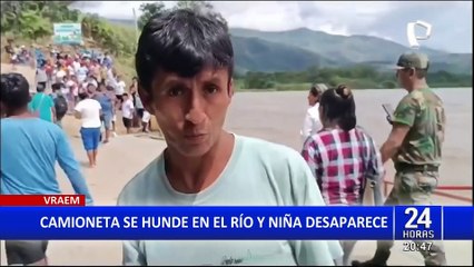 Vraem: camioneta cae a río y niña de 5 años desaparece