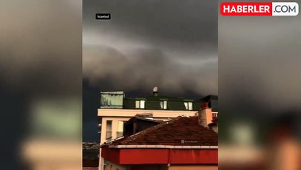 İstanbul'da sağanak öncesi ürküten görüntü! Gökyüzünde oluşan raf bulutları böyle görüntülendi