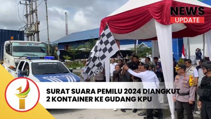 Surat Suara Pemilu 2024 Tiba Di Siak Diangkut 2 Kontainer Logistik Ke Gudang KPU