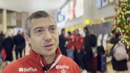 John-John Dohmen avant de le départ des Red Lions pour Valence