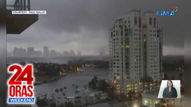 Mga kawad ng kuryente, kumislap sa pagdaan ng buhawi sa Fort Lauderdale, U.S.A. | 24 Oras Weekend