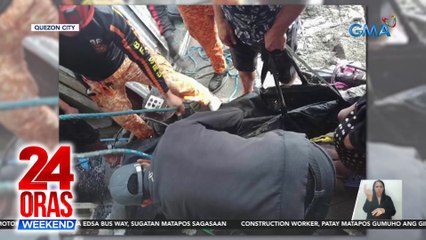 Construction worker patay, 3 iba pa sugatan nang gumuho ang itinatayong bahay sa gilid ng creek | 24 Oras Weekend