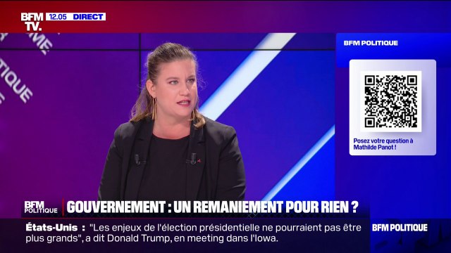 Remaniement: Mathilde Panot évoque un jeu de chaises musicales parce que personne ne veut monter dans un bateau qui coule