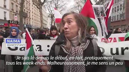 Paris: Manifestation pour un cessez-le-feu et en soutien au peuple palestinien
