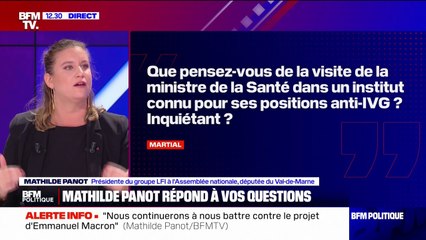 Visite de la ministre de la Santé dans un institut anti-IVG: "C'est assez scandaleux" réagit Mathilde Panot