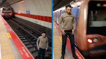 Metro raylarına inen genç yürekleri hoplattı; videonun tersten oynatılarak kurgulandığı ortaya çıktı