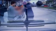 Ümraniye'de motokurye kendisini uyaran otomobil sürücüsüne saldırdı