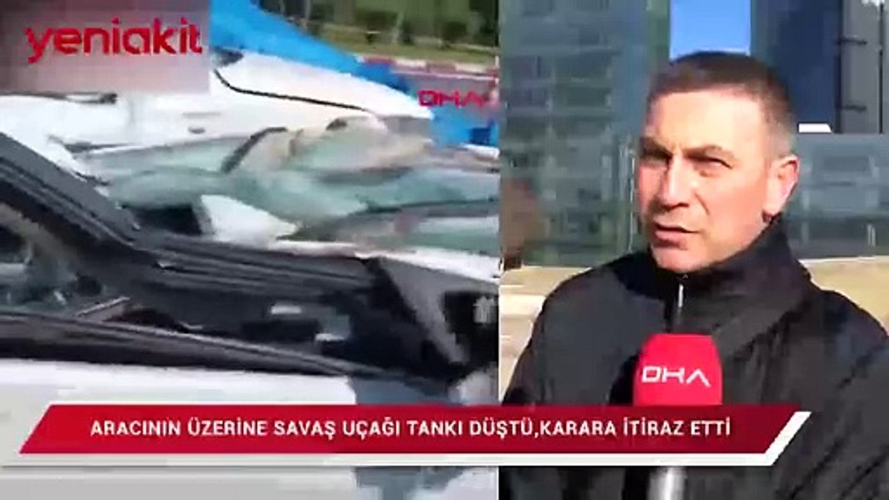 Akıl alır gibi değil! Aracın üzerine düşen şey şaşkına çevirdi