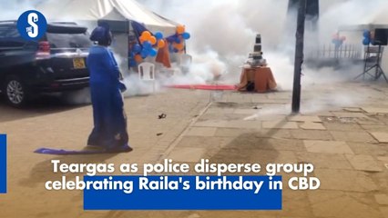Teargas as police disperse group celebrating Raila's birthday in CBD