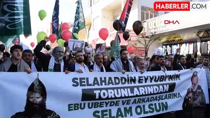 HÜDA PAR Gençlik Kolları Gazze için yürüdü