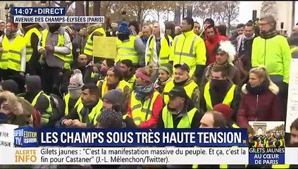 Gilets jaunes - les Champs Elysées  sous haute tension.