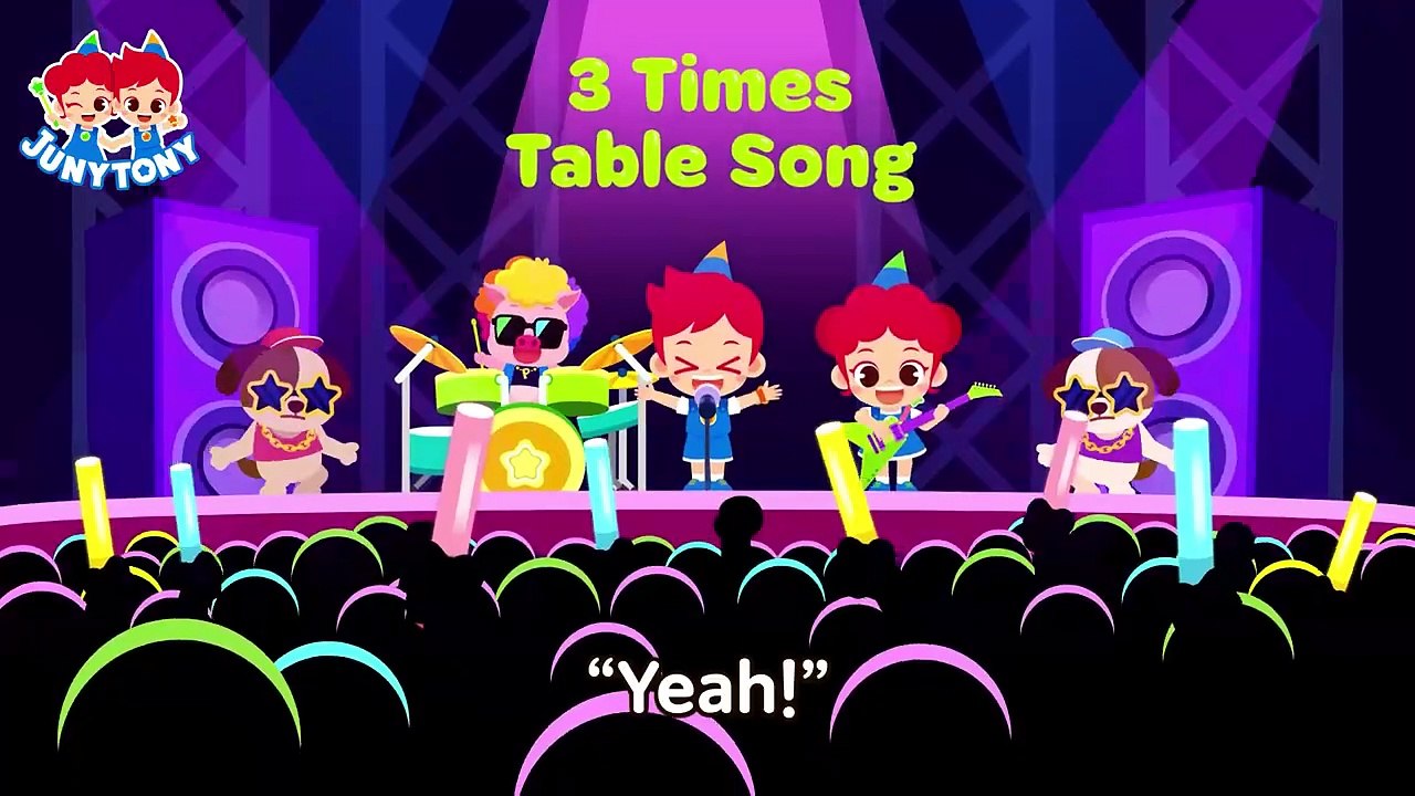 3 Times Table Song Multiply by 3 School Songs Multiplication Songs for Kids JunyTony