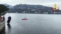 Due persone annegano nel lago di Como: le operazioni di recupero della loro auto