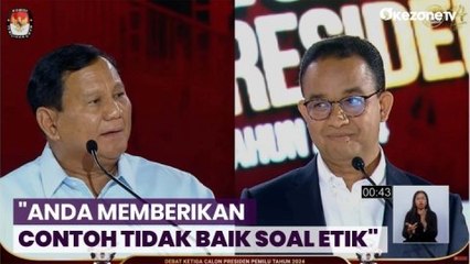 Disinggung soal Etik oleh Anies, Prabowo: Anda Menyesatkan
