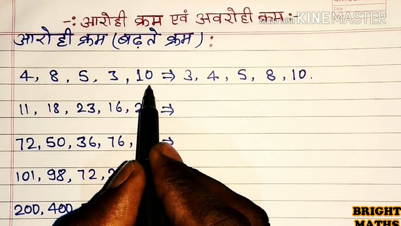 आरोही एवं अवरोही क्रम | arohi evam avarohi kram