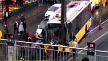 Esenyurt'ta İETT otobüsü kazasında yeni görüntüler: Aniden yola çıkan araca çarpmamak için manevra yapmış