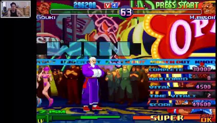 (ARC) Street Fighter Zero 3 Upper - 02-2 - Shin Gouki - Mazi Mode and Dramatic Battle - Lv 4