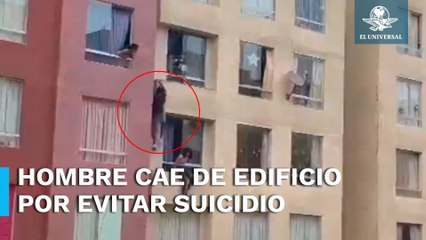 Hombre cae de cuarto piso de un edificio tras intentar evitar un suicidio